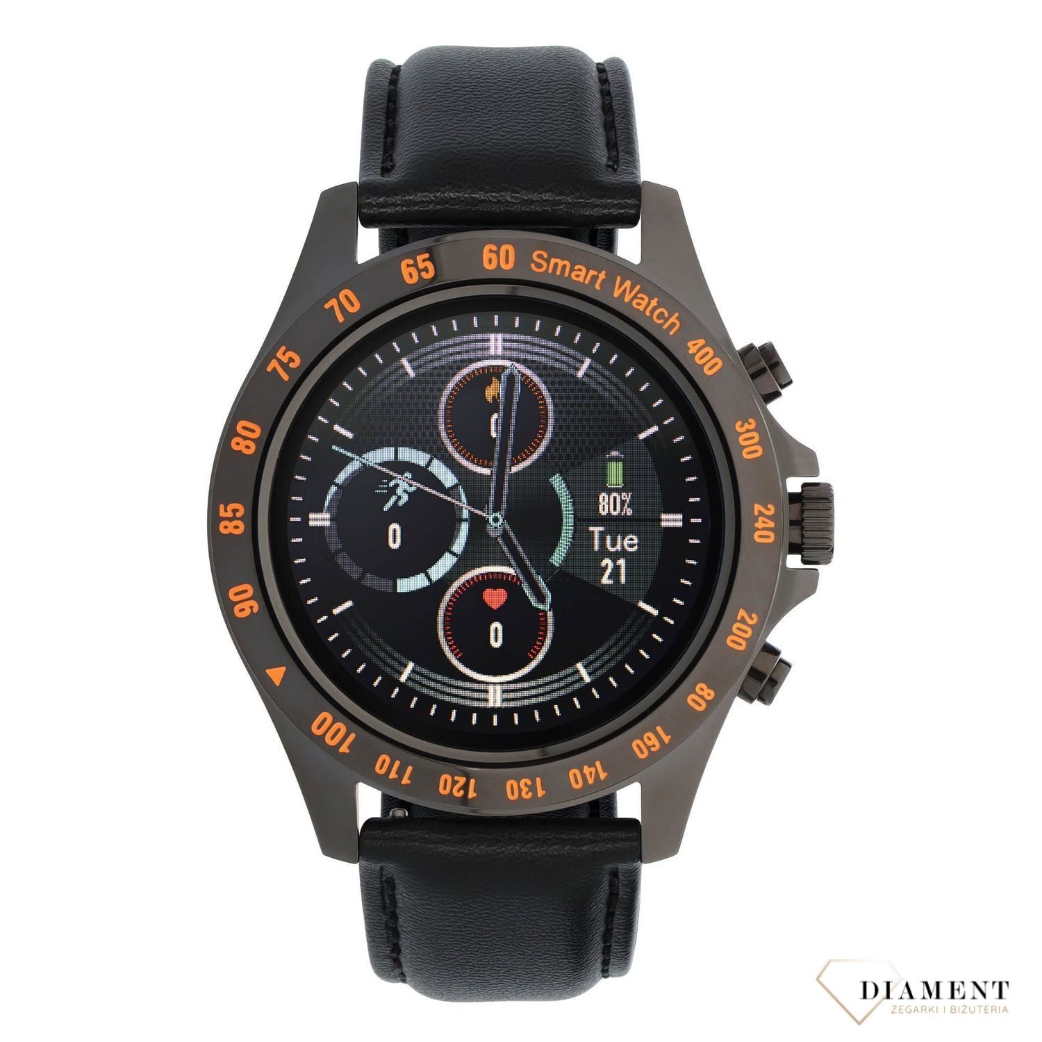 Smartwatch męski  na pasku skórzanym V8 RT.jpg